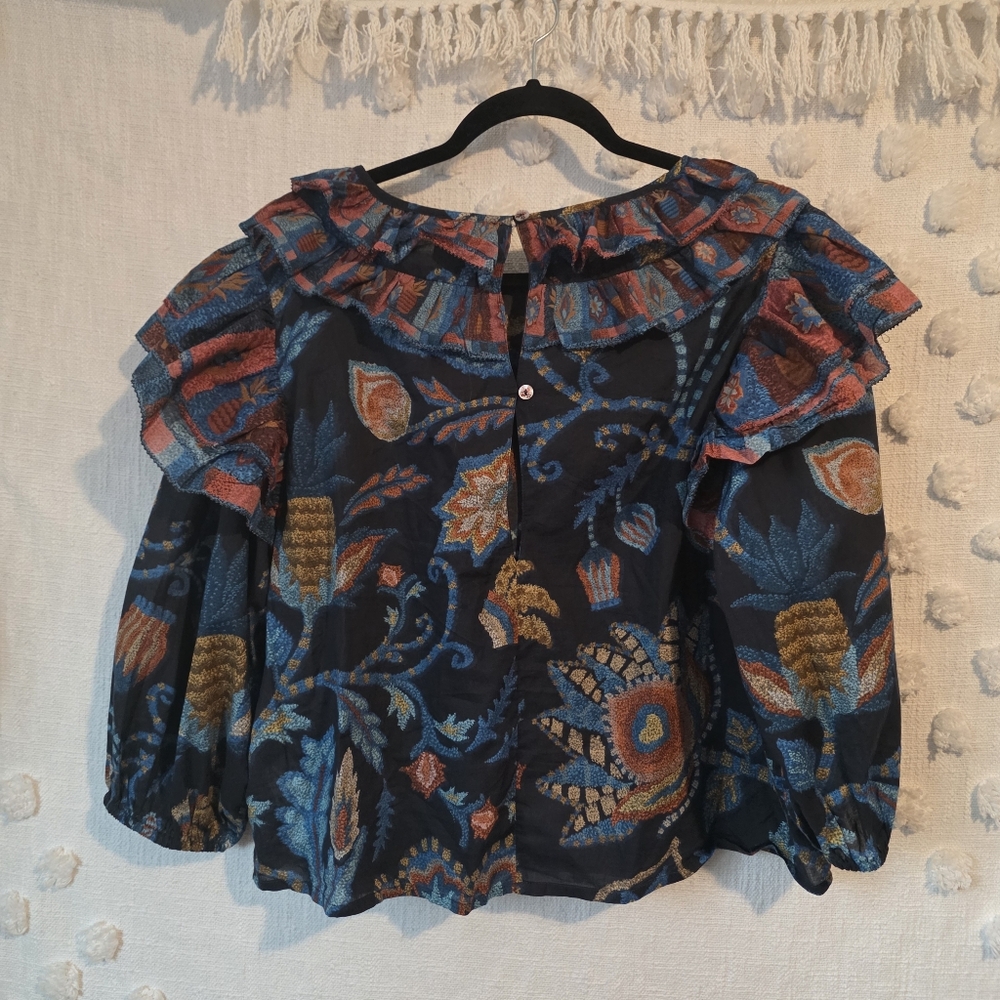 Floral Ruffle Blouse - Multicolor - Picture 5 of 13